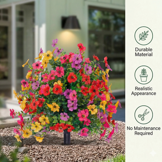 Artificial Topiary Ball Treeswith Flowers and Ground Spikes